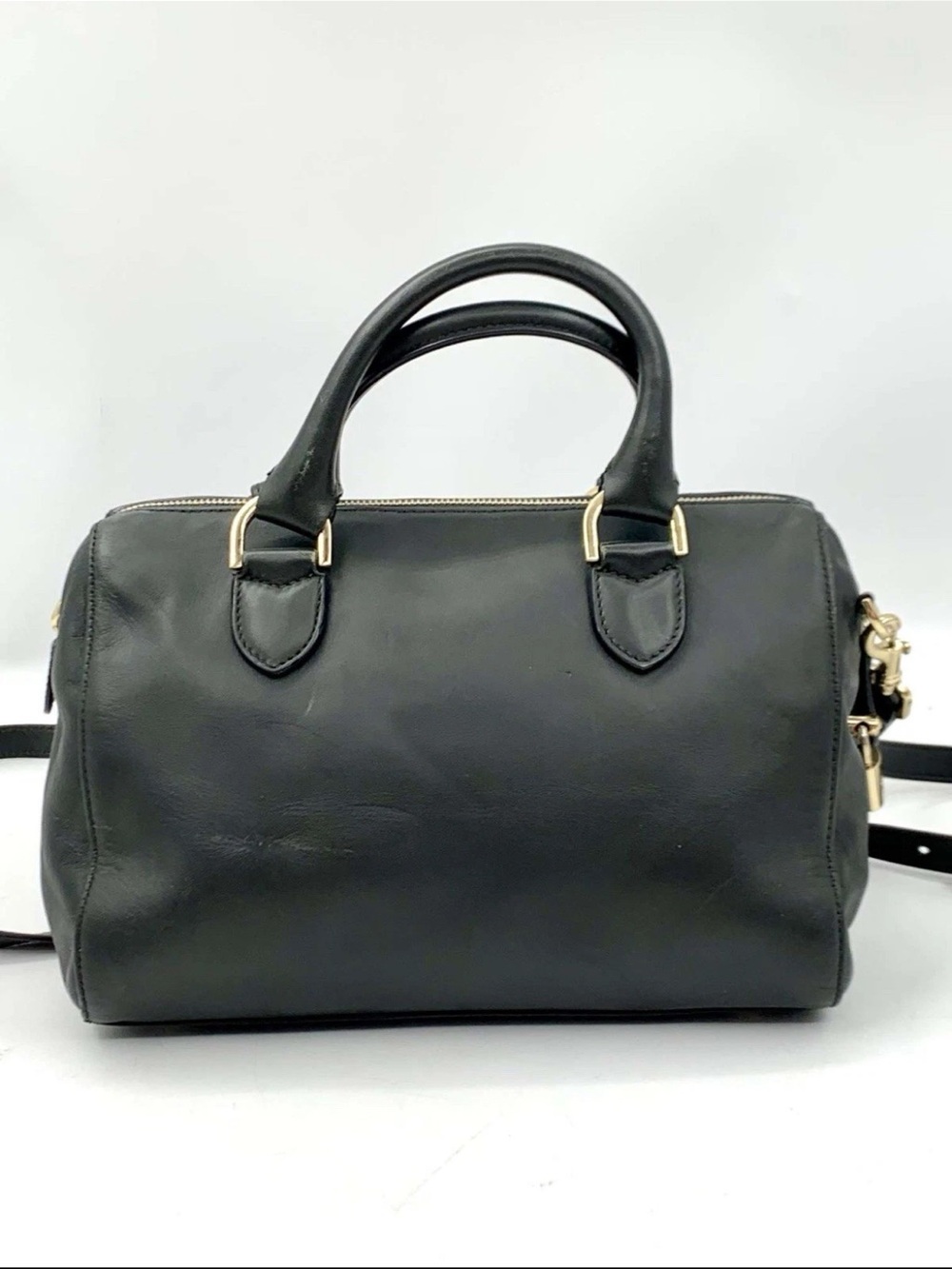 Mulberry Black Leather Satchel with Gold-Tone Plaque - Picture 3 of 14